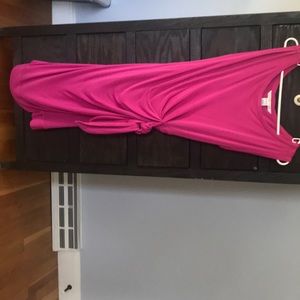 DVF pink side-tie dress